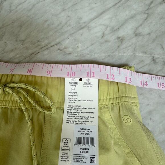 CALIA Women's Hike Shorts Light Green high rise 5” inseam size XS NWT - Picture 8 of 9